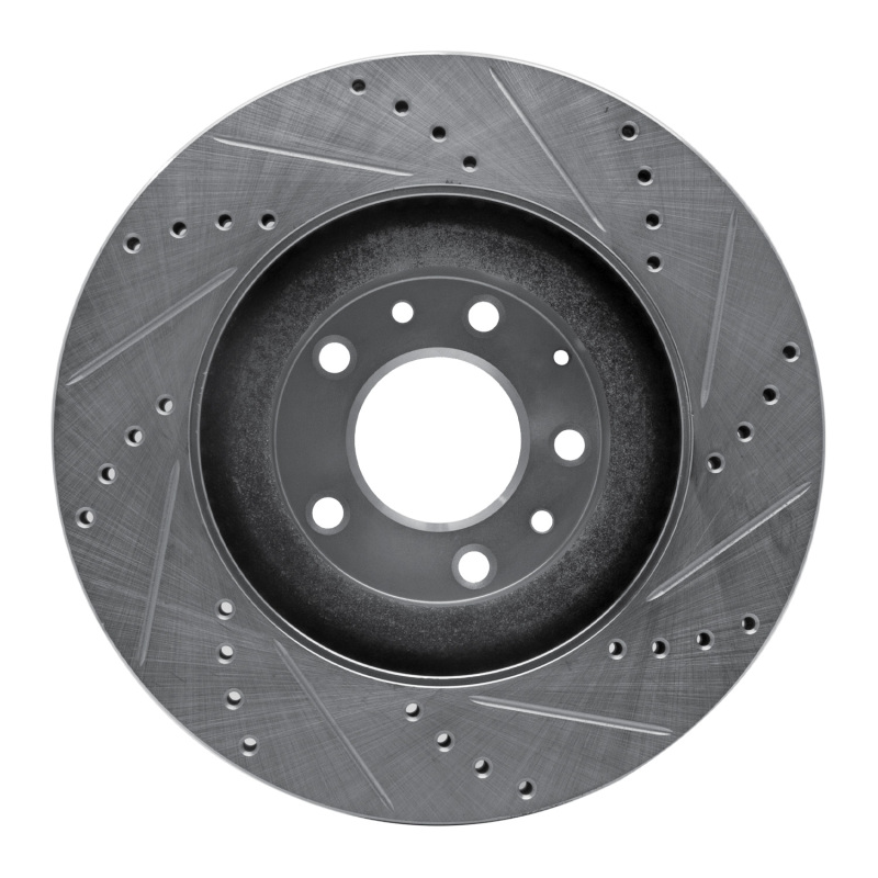 Mazda CX-9 Brake Rotor (1) - Front Left - R1 Concepts - Drilled & Slotted - Silver - `07-`15